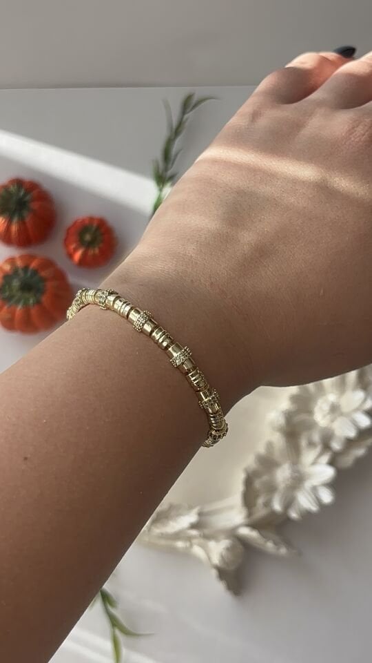 14K Gold Kaplama Serenay Zirkon Taşlı Bİleklik