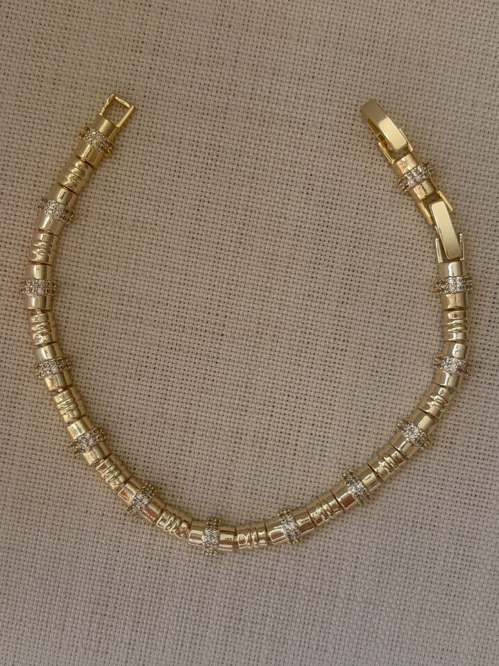 14K Gold Kaplama Serenay Zirkon Taşlı Bİleklik