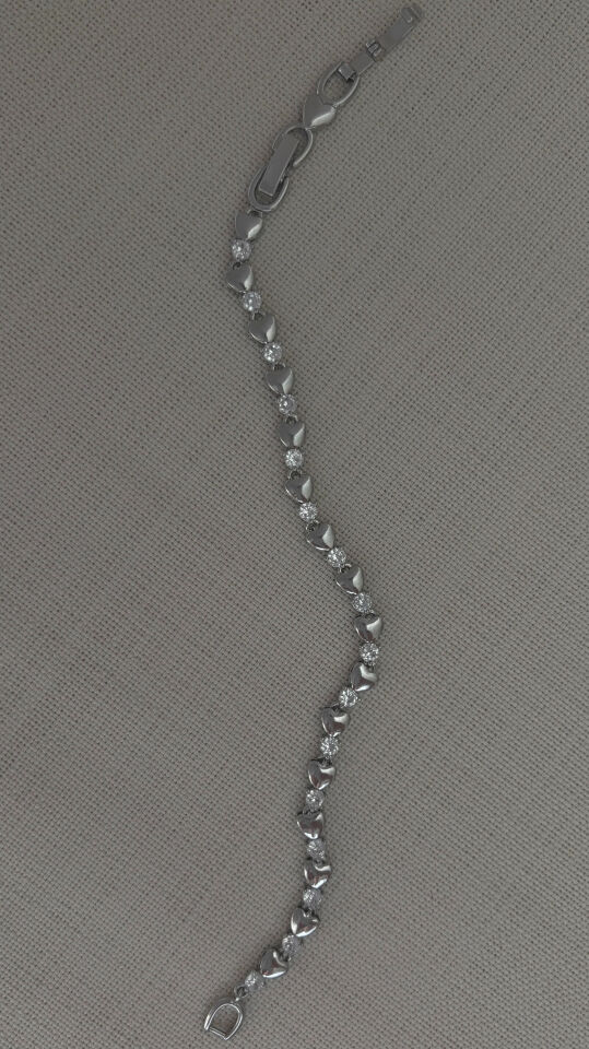 Silver Kalp Detaylı Zirkon Taşlı Kadın Xuping Bileklik