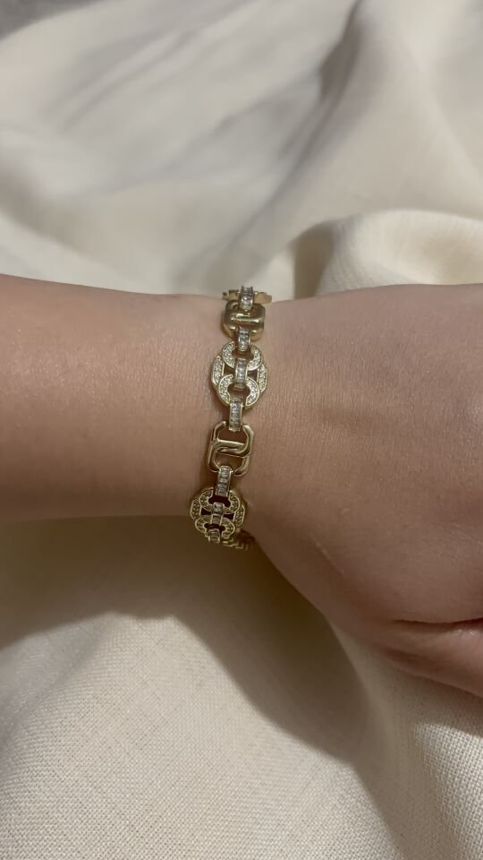 Monaco Link 14K Gold Taşlı Xuping Bileklik