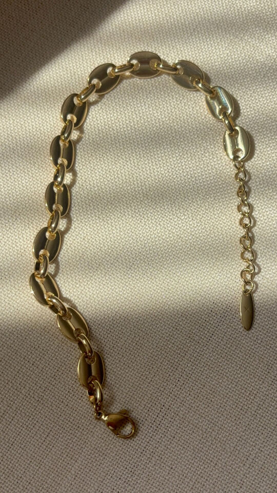 Gold Oval Düğme Model Zincir Kadın Xuping Bileklik