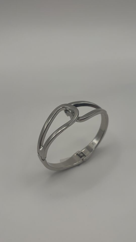 Silver Renk Minimal Geometrik Kadın Kelepçe Bileklik