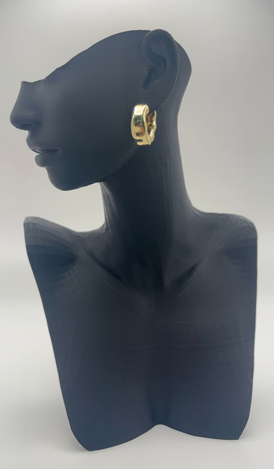 Gold Pirinç Kaplama Halka Küpe