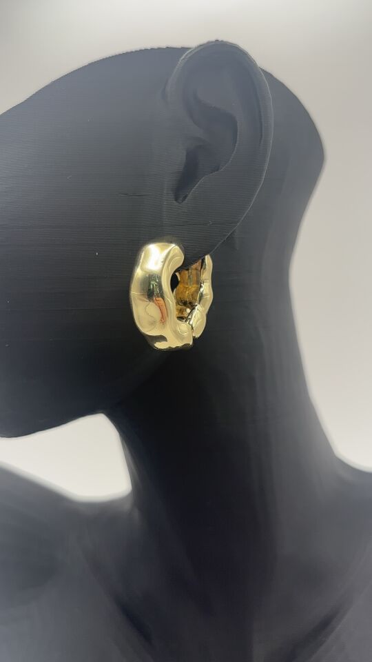 Gold Pirinç Kaplama Halka Küpe