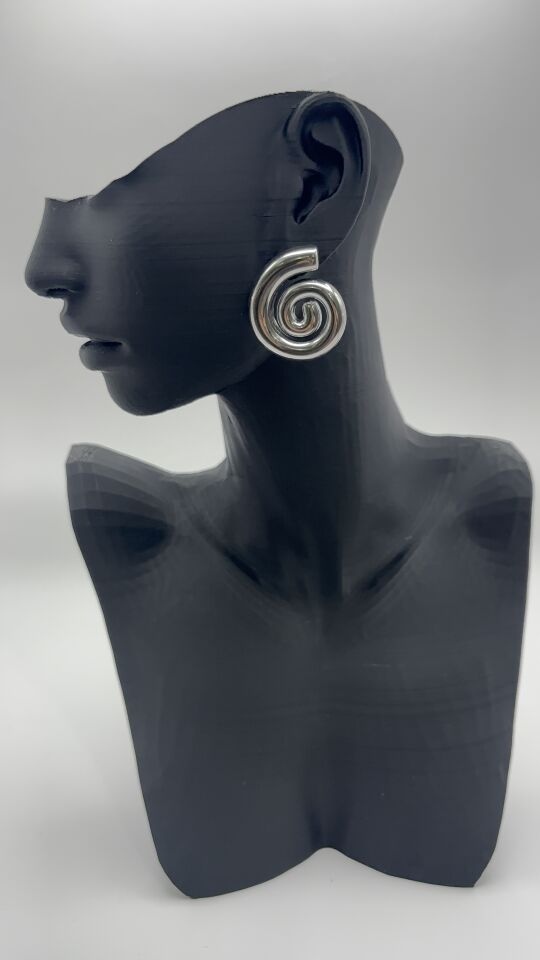 Silver Spiral Model Küpe