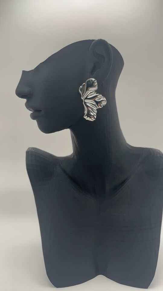 Ginkgo Yaprak Model Silver Kadın Küpe