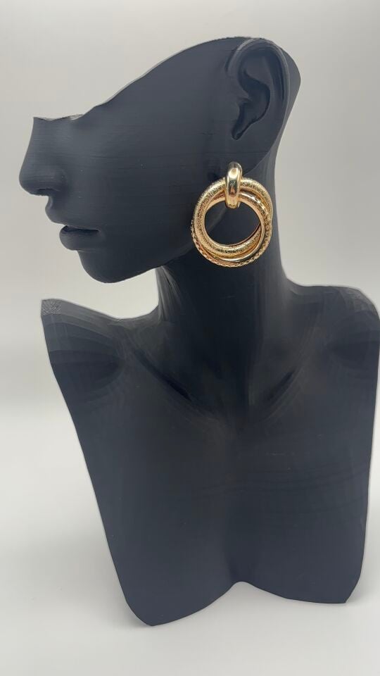 Gold Çift Halka Küpe