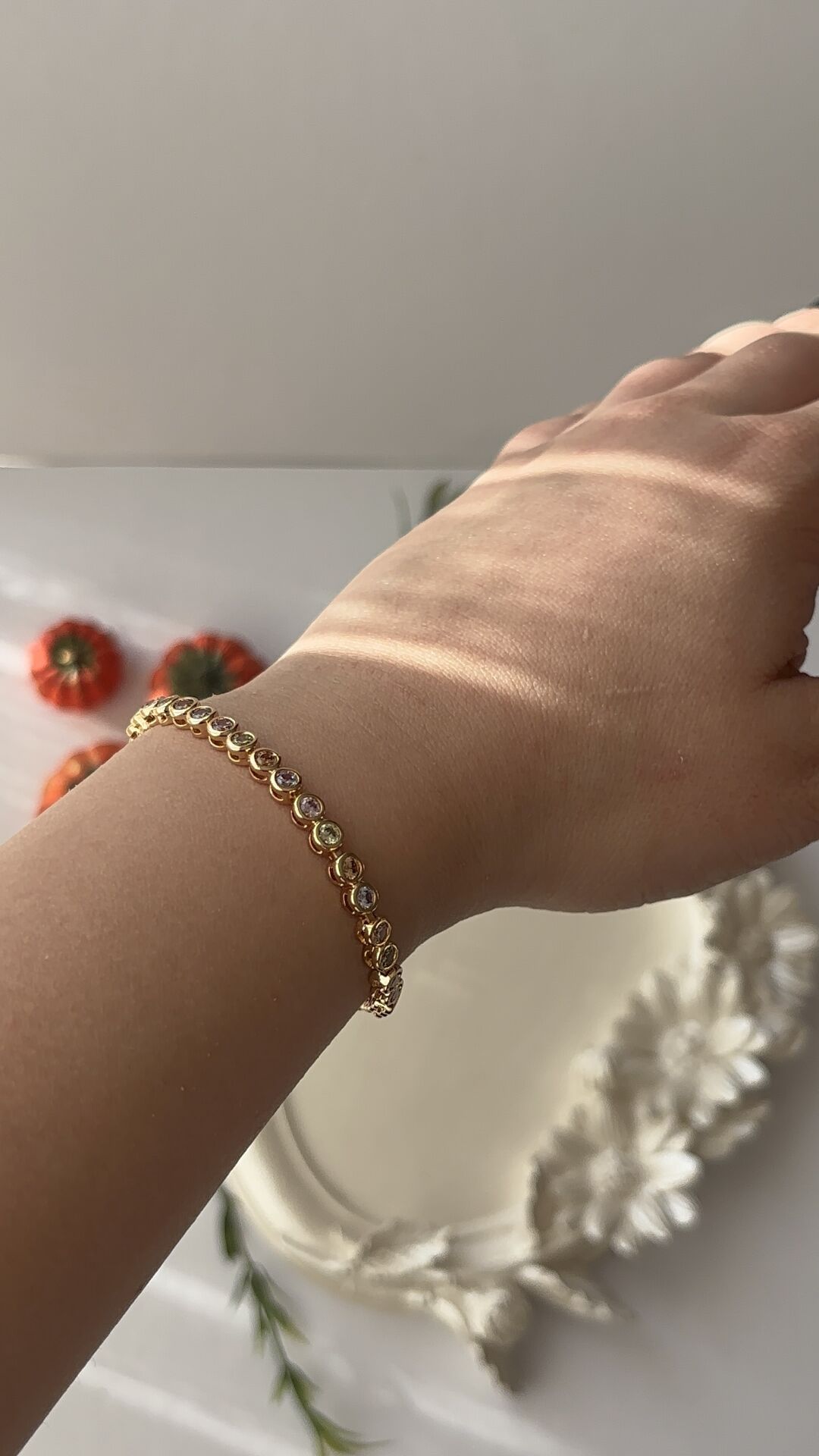 Rose Gold Soft Renkli Zirkon Taş Su Yolu Bileklik Xuping
