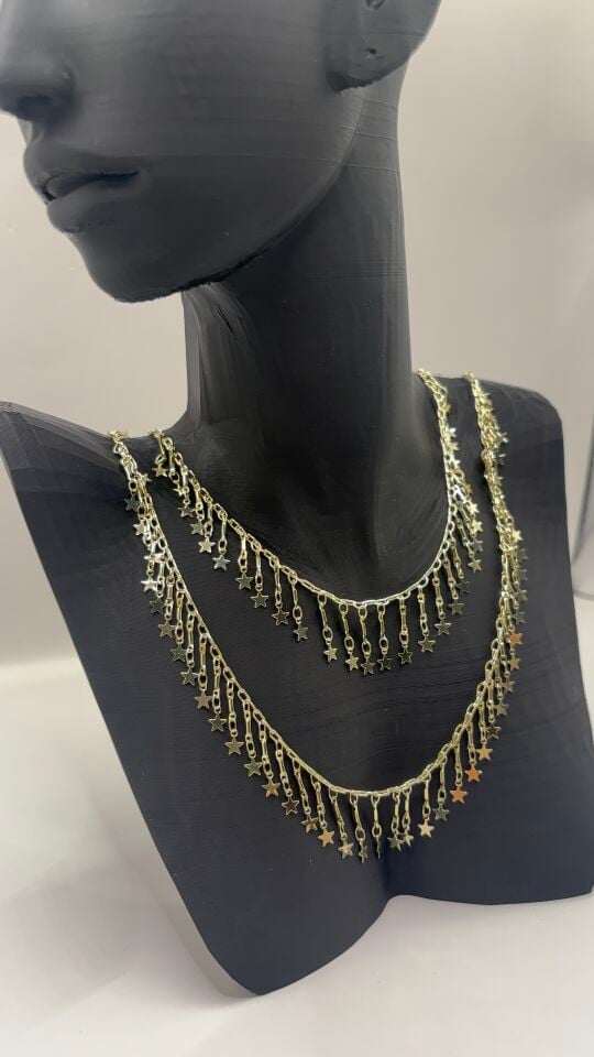 VİP Gold Yıldız Kolye 80+5 Cm