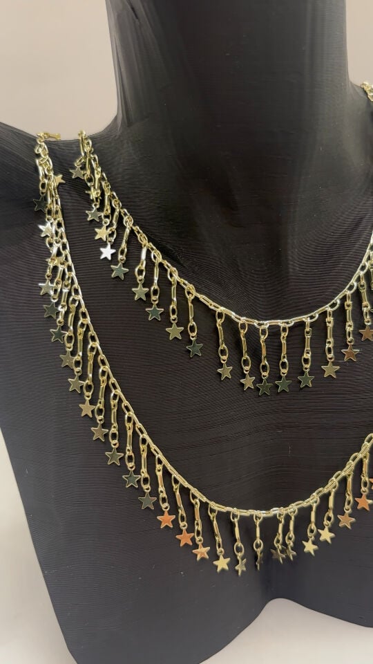 VİP Gold Yıldız Kolye 80+5 Cm